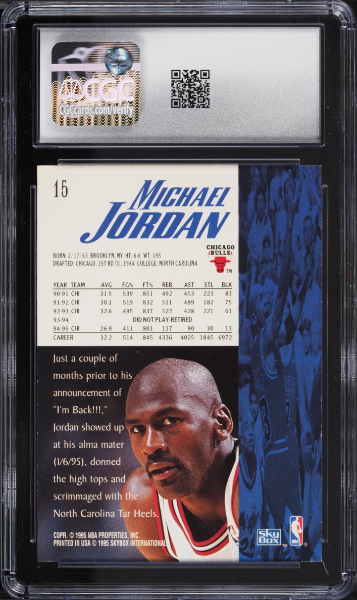 1995 Skybox Premium Michael Jordan #15 CGC 5 EX