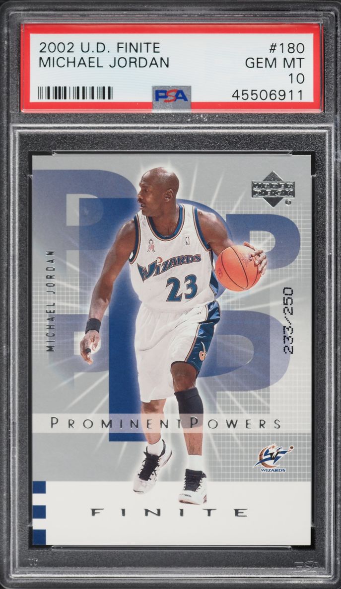 2002 Upper Deck Finite Michael Jordan /250 #180 PSA 10 GEM MINT
