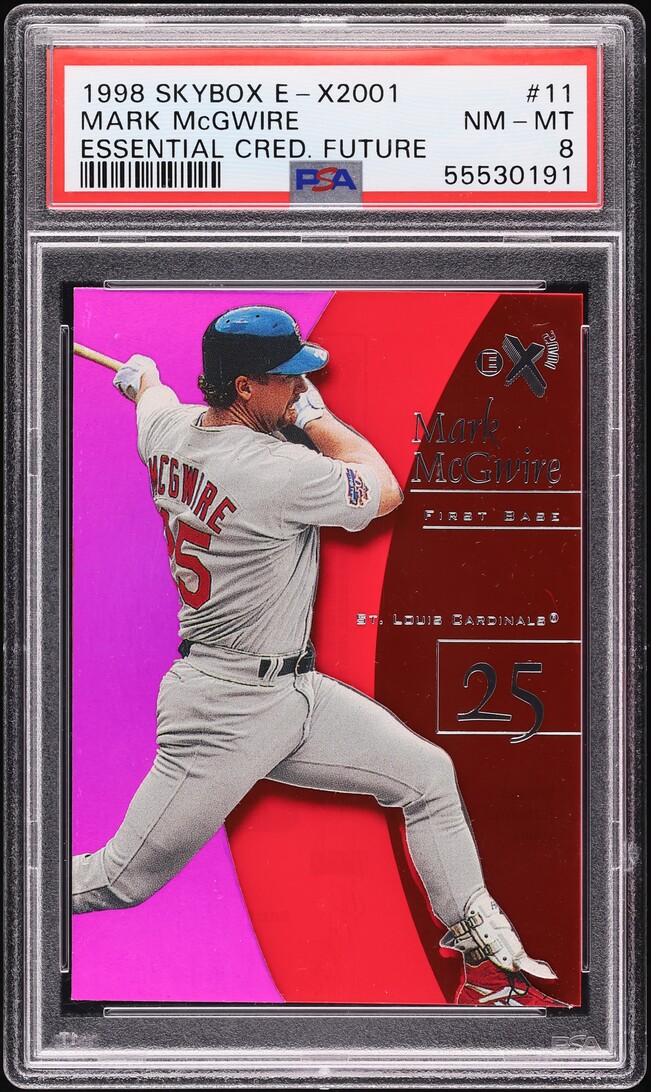 1998 Skybox E-X 2001 Essential Credentials Future Mark McGwire /90 #11 PSA 8 NM-MT - Photo 1