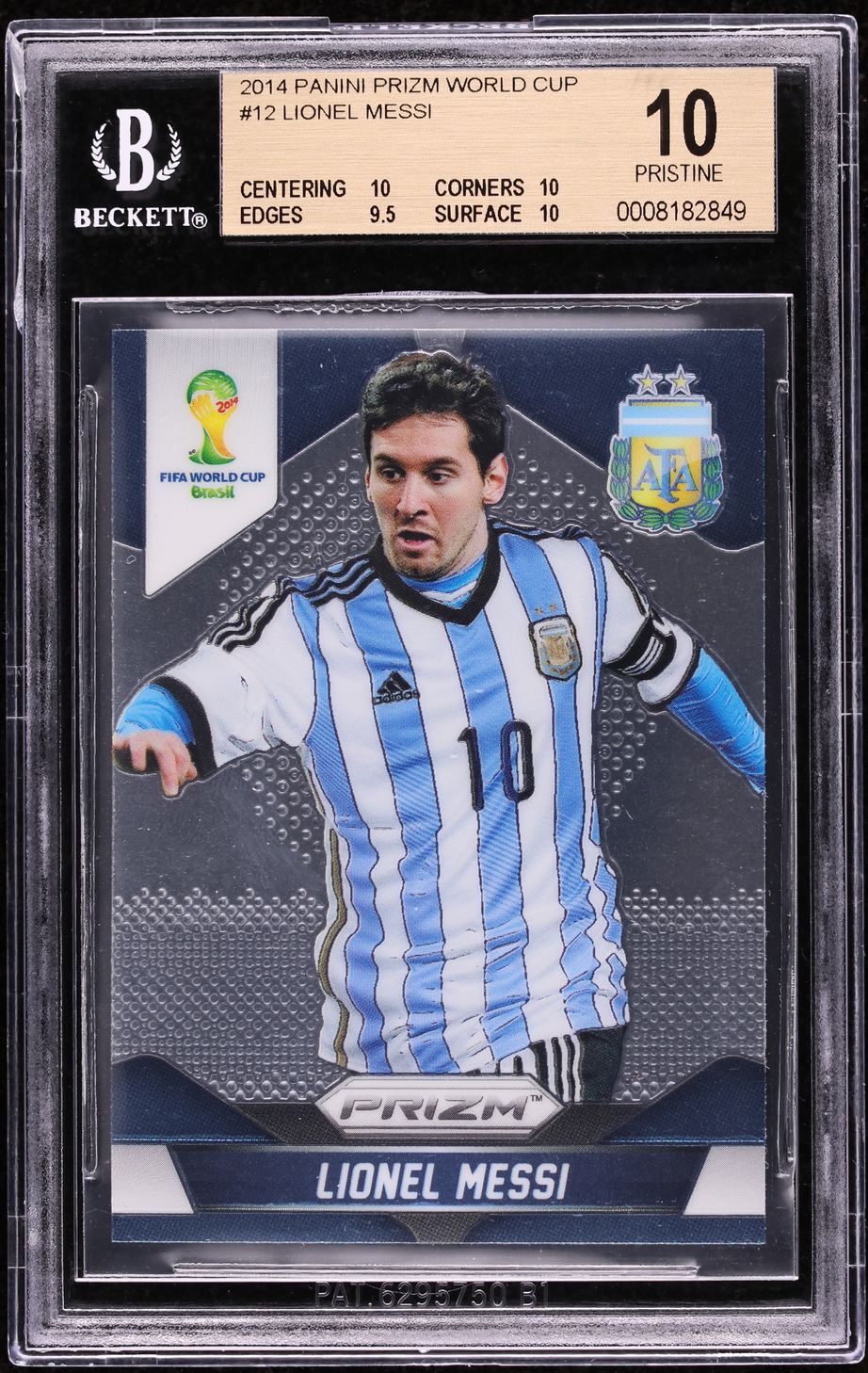 2014 Panini Prizm World Cup Lionel Messi #12 BGS 10 PRISTINE