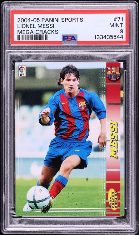 2004 Panini Sports Mega Cracks Lionel Messi ROOKIE #71 PSA 9 MINT
