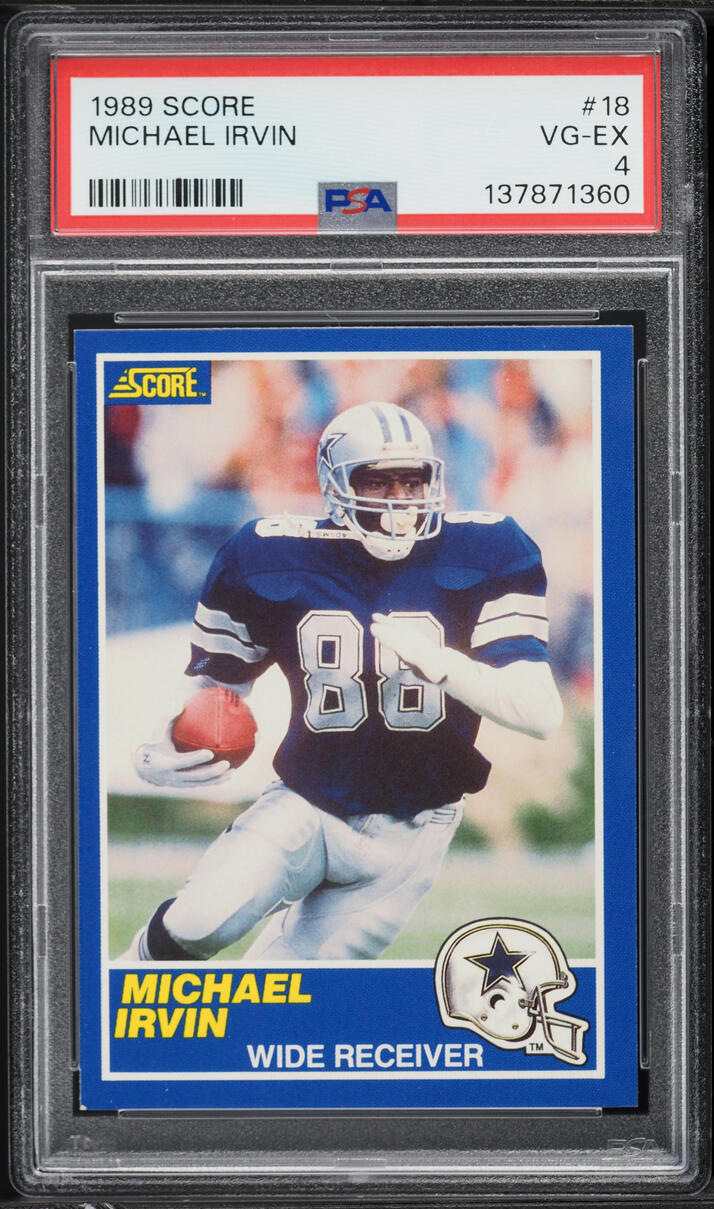 1989 Score Football Michael Irvin ROOKIE #18 PSA 4 VGEX