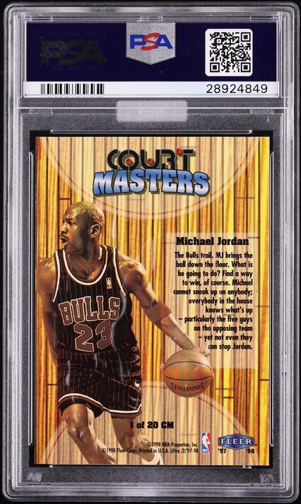 1997 Ultra Court Masters Michael Jordan #1CM MBA PSA 10 GEM MINT