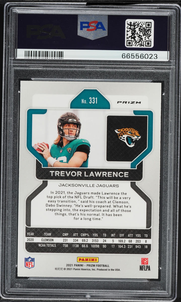2021 Panini Prizm Green Trevor Lawrence ROOKIE #331 PSA 8 NM-MT