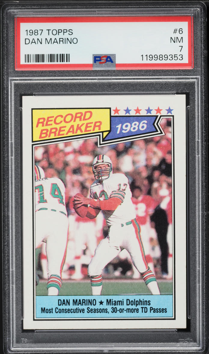 1987 Topps Football Dan Marino #6 PSA 7 NRMT