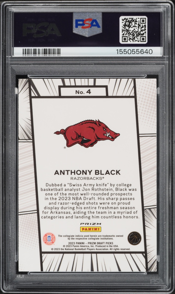 2023 Panini Prizm Draft Picks Manga Anthony Black ROOKIE #4 PSA 10 GEM MINT