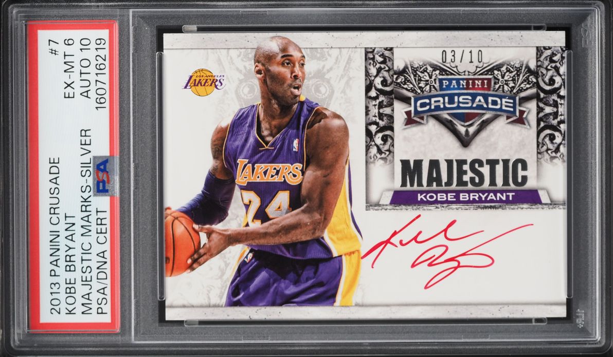 2013 Panini Crusade Majestic Marks Silver Kobe Bryant AUTO DNA 10 /10 #7 PSA 6 EXMT