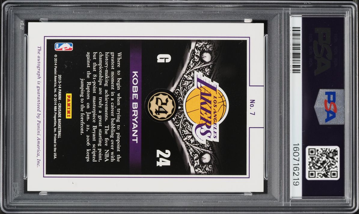 2013 Panini Crusade Majestic Marks Silver Kobe Bryant AUTO DNA 10 /10 #7 PSA 6 EXMT