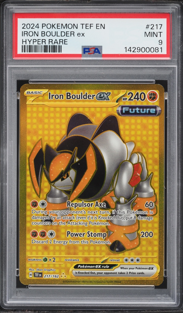 2024 Pokemon Scarlet & Violet Temporal Forces Gold Rare Iron Boulder EX #217 PSA 9 MINT