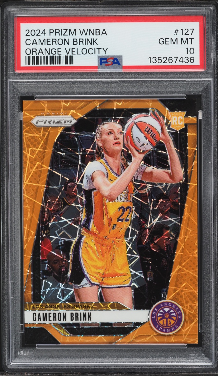 2024 Panini Prizm WNBA Orange Velocity Cameron Brink ROOKIE #127 PSA 10 GEM MINT