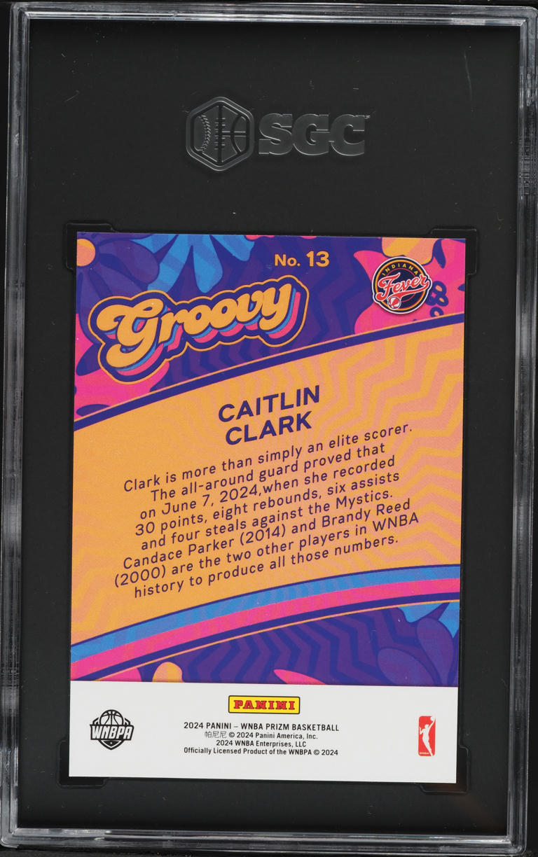 2024 Panini Prizm WNBA Groovy Caitlin Clark ROOKIE #13 SGC 9 MINT