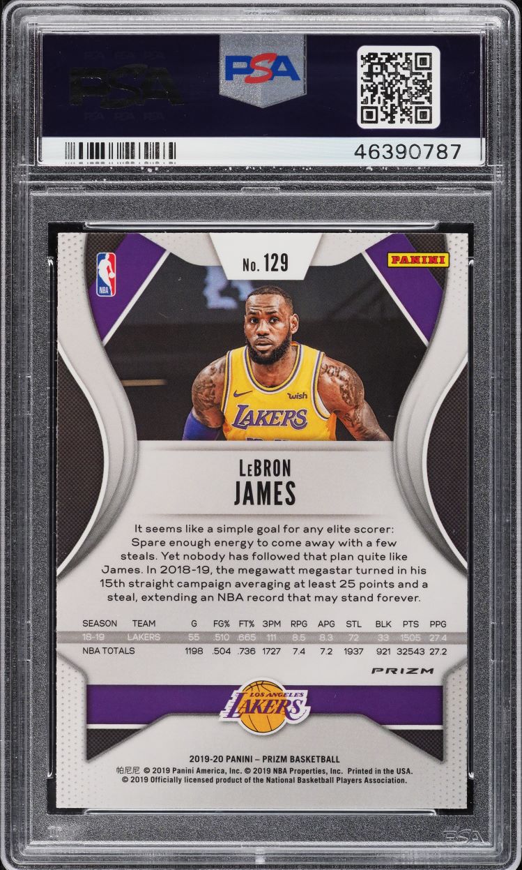 2019 Panini Prizm Purple Wave LeBron James #129 PSA 10 GEM MINT