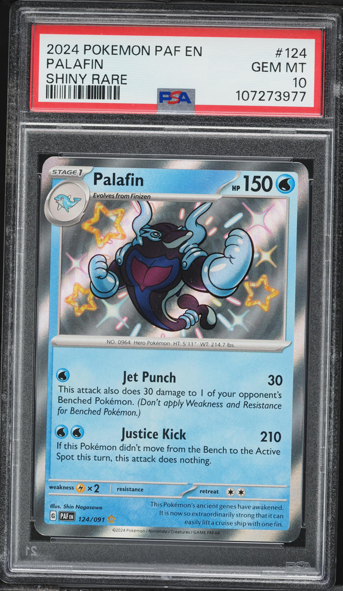 2024 Pokemon Scarlet & Violet Paldean Fates Shiny Rare Palafin #124 PSA 10 GEM MINT