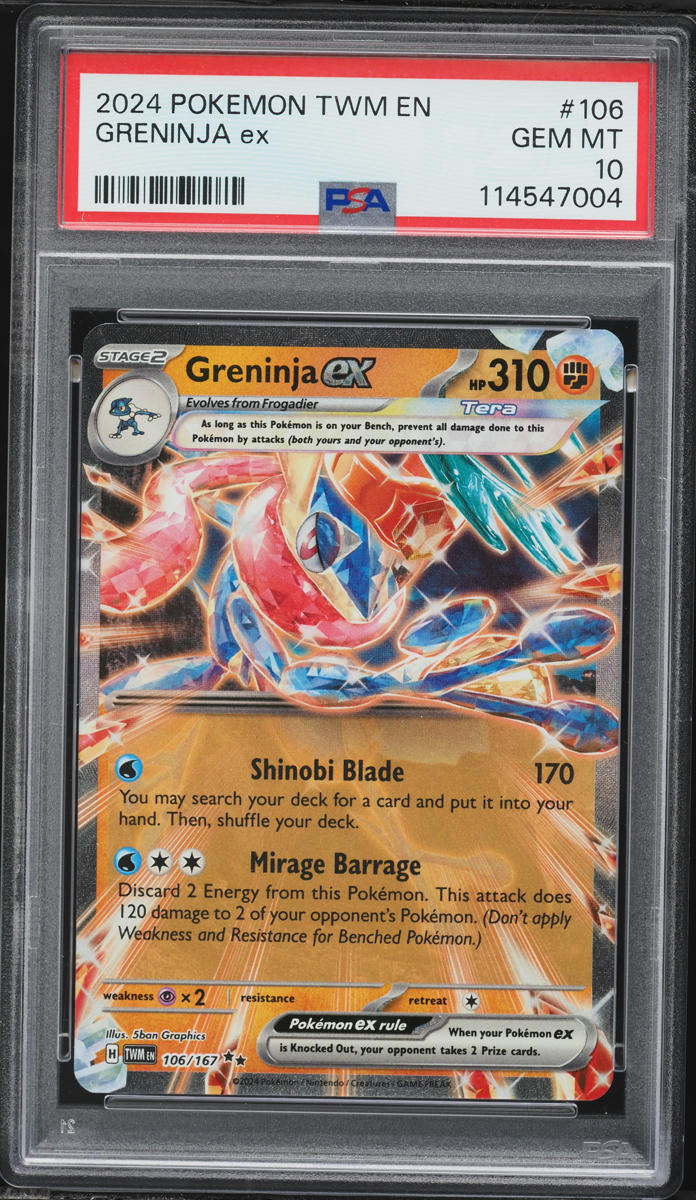 2024 Pokemon Scarlet & Violet Twilight Masquerade Greninja EX #106 PSA 10 GEM MINT