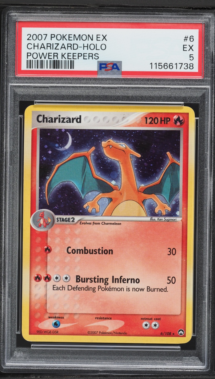 2007 Pokemon EX Power Keepers Holo Charizard #6 PSA 5 EX