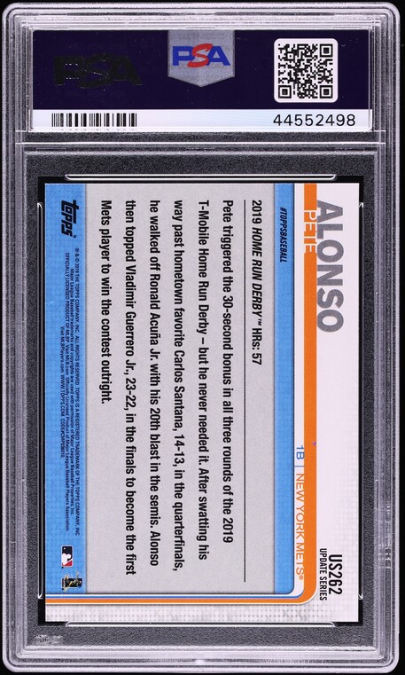 2019 Topps Update Pete Alonso ROOKIE #US262 PSA 9 MINT
