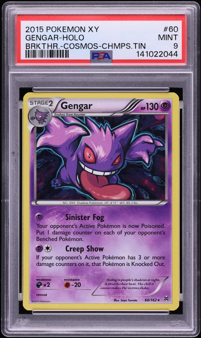 2015 Pokemon XY BREAKthrough Tin Cosmos Holo Gengar #60 PSA 9 MINT
