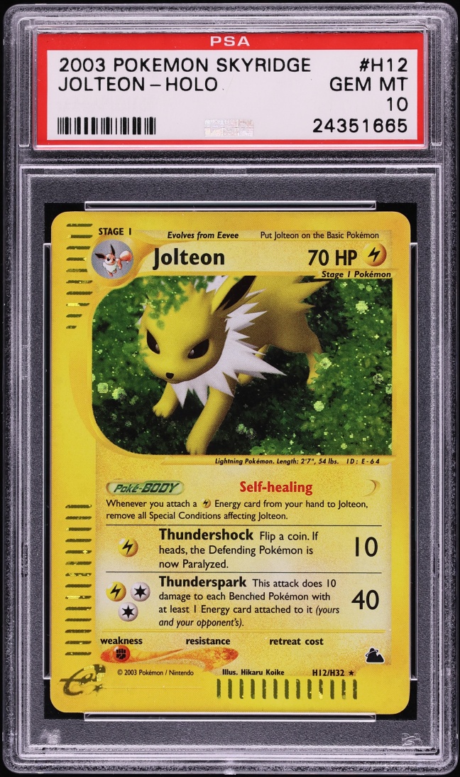 2003 Pokemon Skyridge Holo Jolteon #H12 PSA 10 GEM MINT