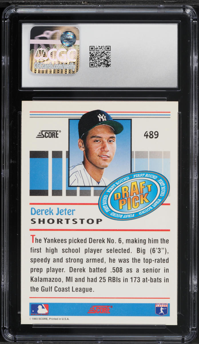 1993 Score Derek Jeter ROOKIE #489 CGC 10 GEM MINT