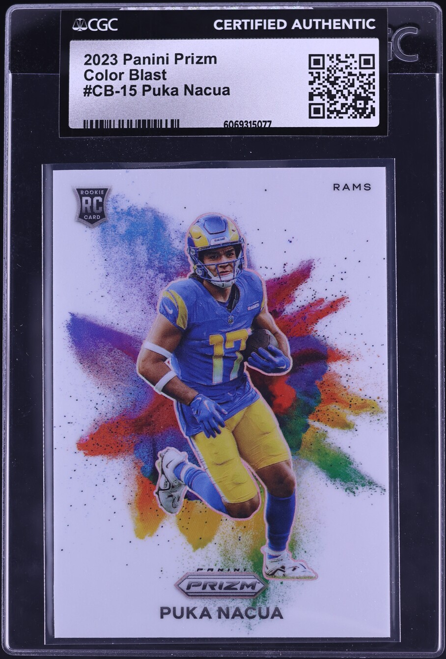 2023 Panini Prizm Color Blast Puka Nacua ROOKIE #CB-15 CGC AUTH