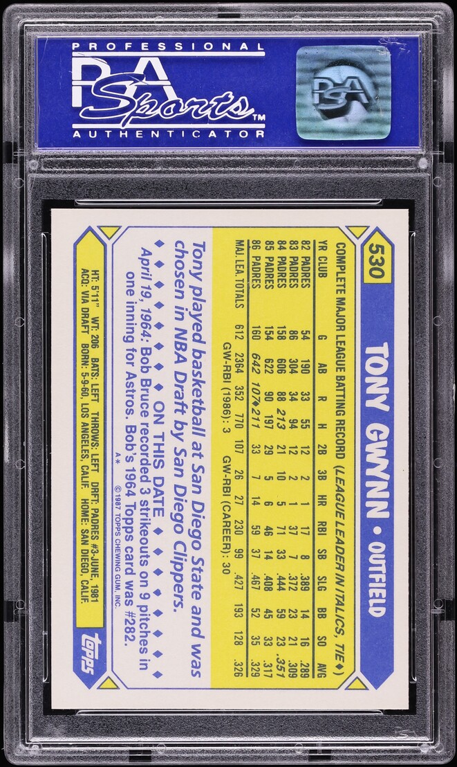 1987 Topps Tiffany Tony Gwynn #530 PSA 9 MINT