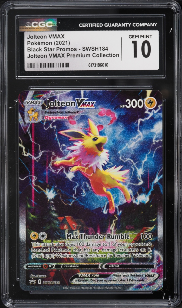 2021 Pokemon Sword & Shield Promo Premium Full Art Jolteon VMAX #SWSH184 CGC 10 GEM MINT