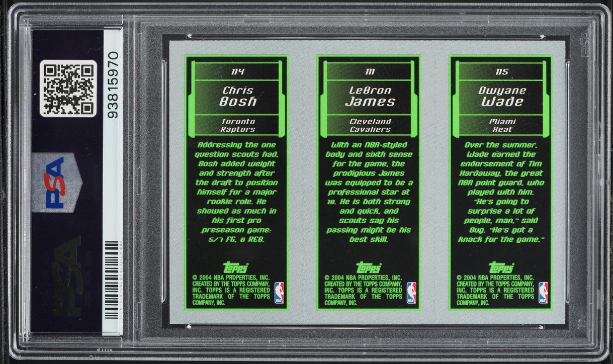 2003 Topps Matrix Dwayne Wade LeBron James Chris Bosh ROOKIE PSA 9 MINT