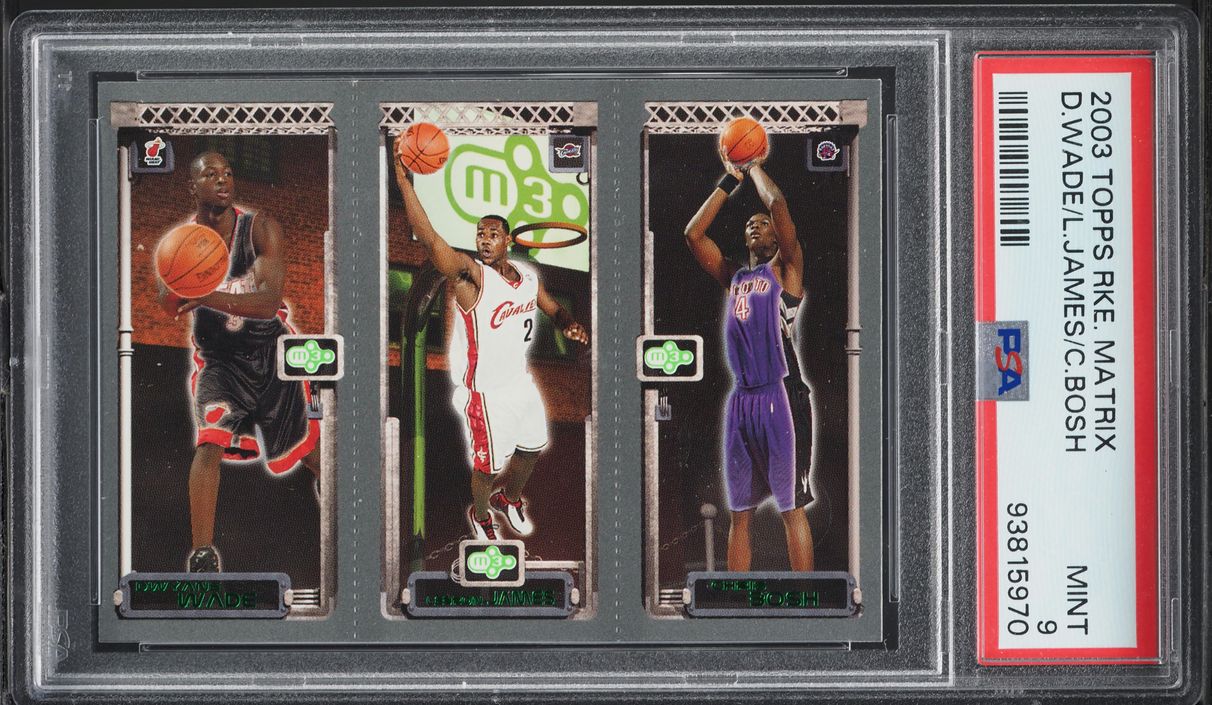 2003 Topps Matrix Dwayne Wade LeBron James Chris Bosh ROOKIE PSA 9 MINT