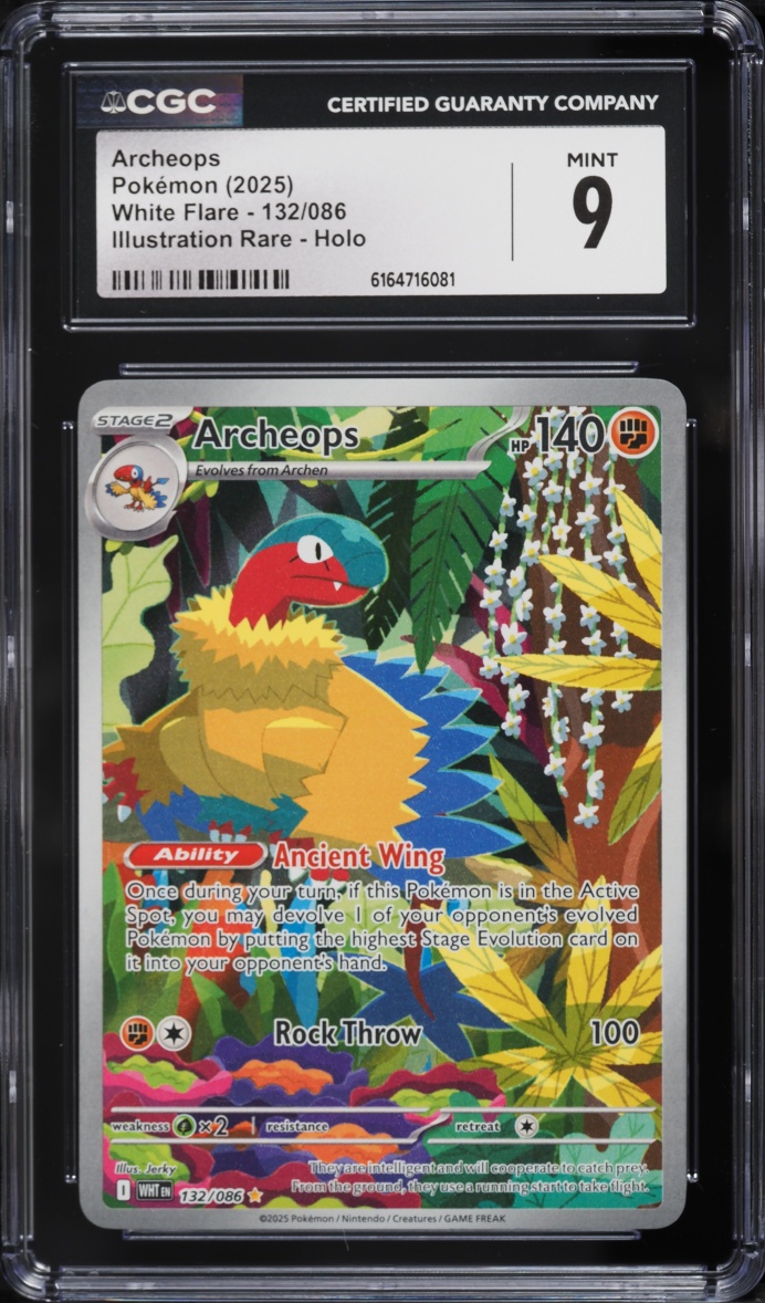 2025 Pokemon Scarlet & Violet White Flare IR Archeops #132 CGC 9 MINT