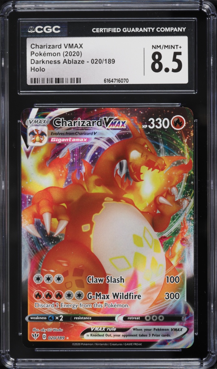 2020 Pokemon Sword & Shield Darkness Ablaze Full Art Charizard VMAX #20 CGC 8.5 NM-MT+