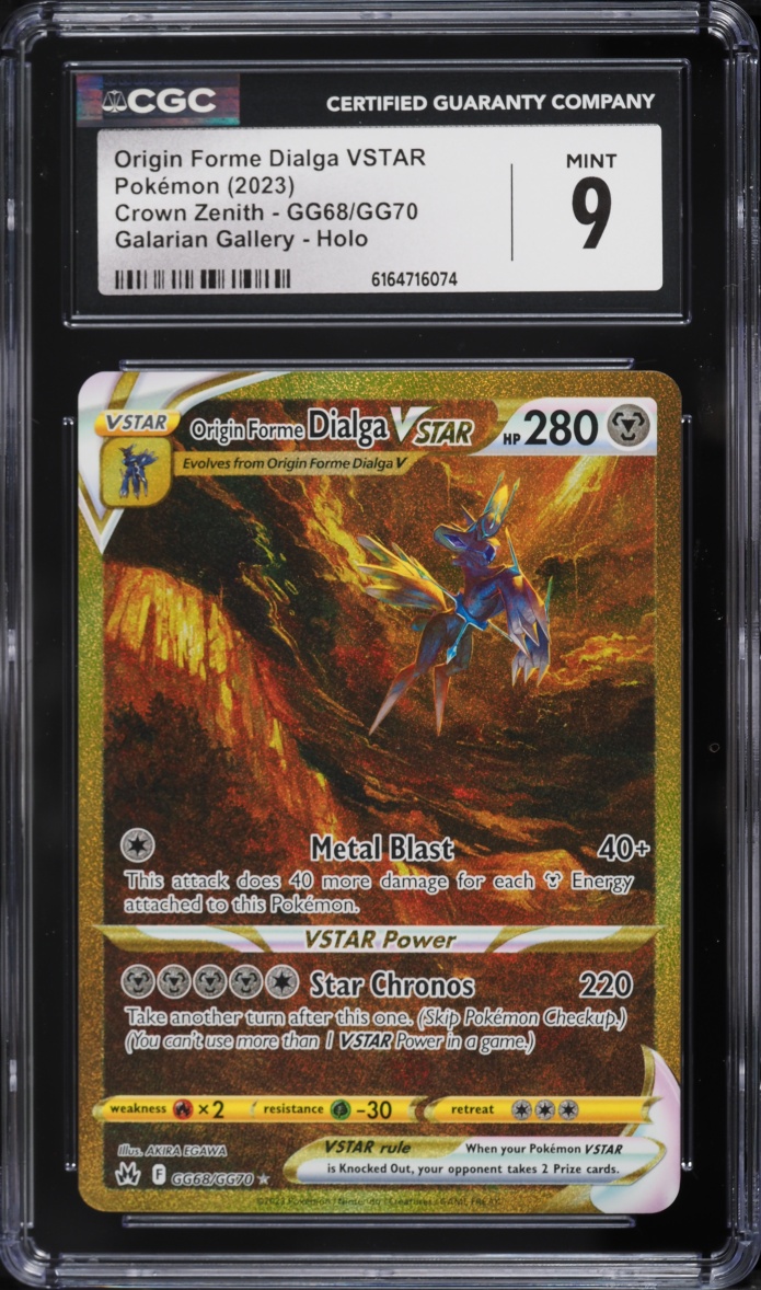 2023 Pokemon SWSH Crown Zenith Gold Rare Origin Forme Dialga Vstar #GG68 CGC 9 MINT