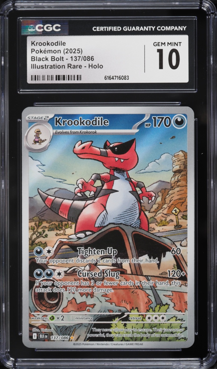 2025 Pokemon Scarlet & Violet Black Bolt IR Krookodile #137 CGC 10 GEM MINT