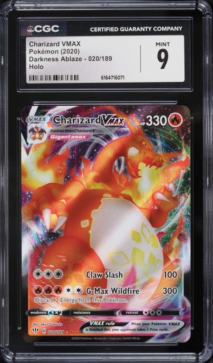 2020 Pokemon Sword & Shield Darkness Ablaze Full Art Charizard Vmax #20 CGC 9 MINT