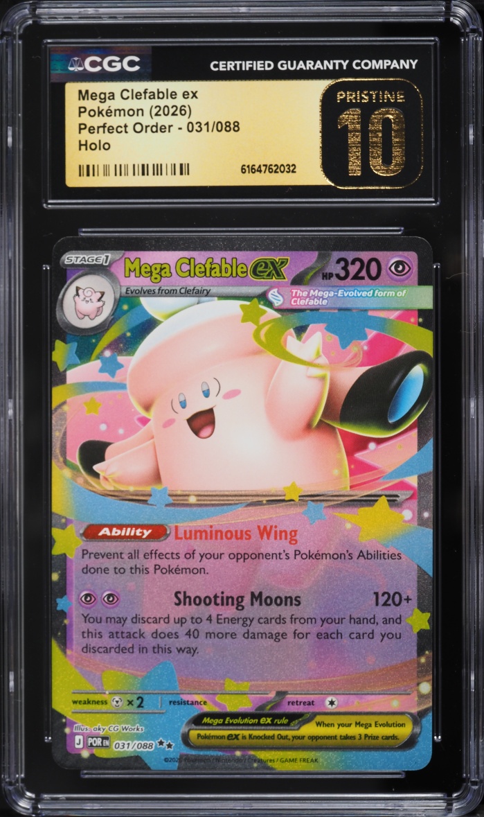 2026 Pokemon Mega Evolution Perfect Order Holo Mega Clefable Ex #31 CGC 10 PRISTINE