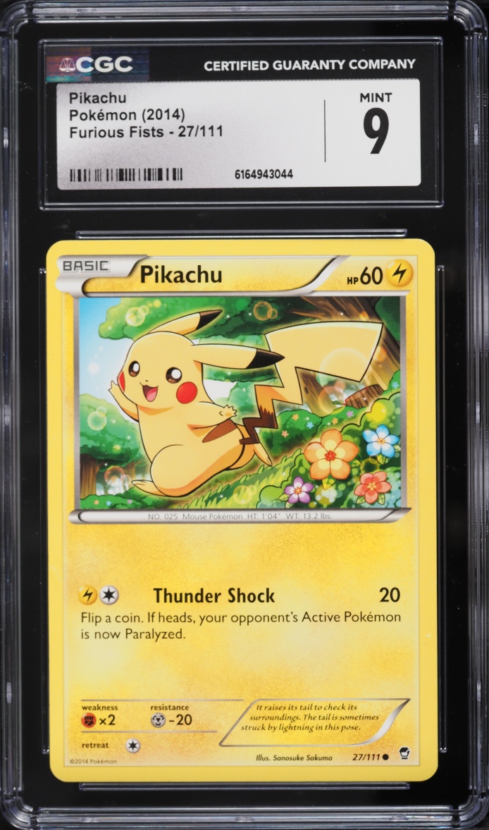 2014 Pokemon XY Furious Fists Pikachu #27 CGC 9 MINT