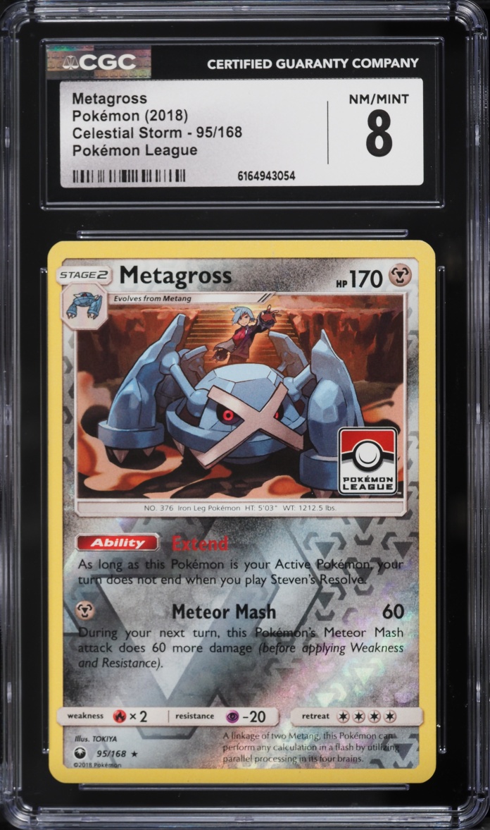 2018 Pokemon Sun & Moon Celestial Storm League Metagross #95 CGC 8 NM-MT