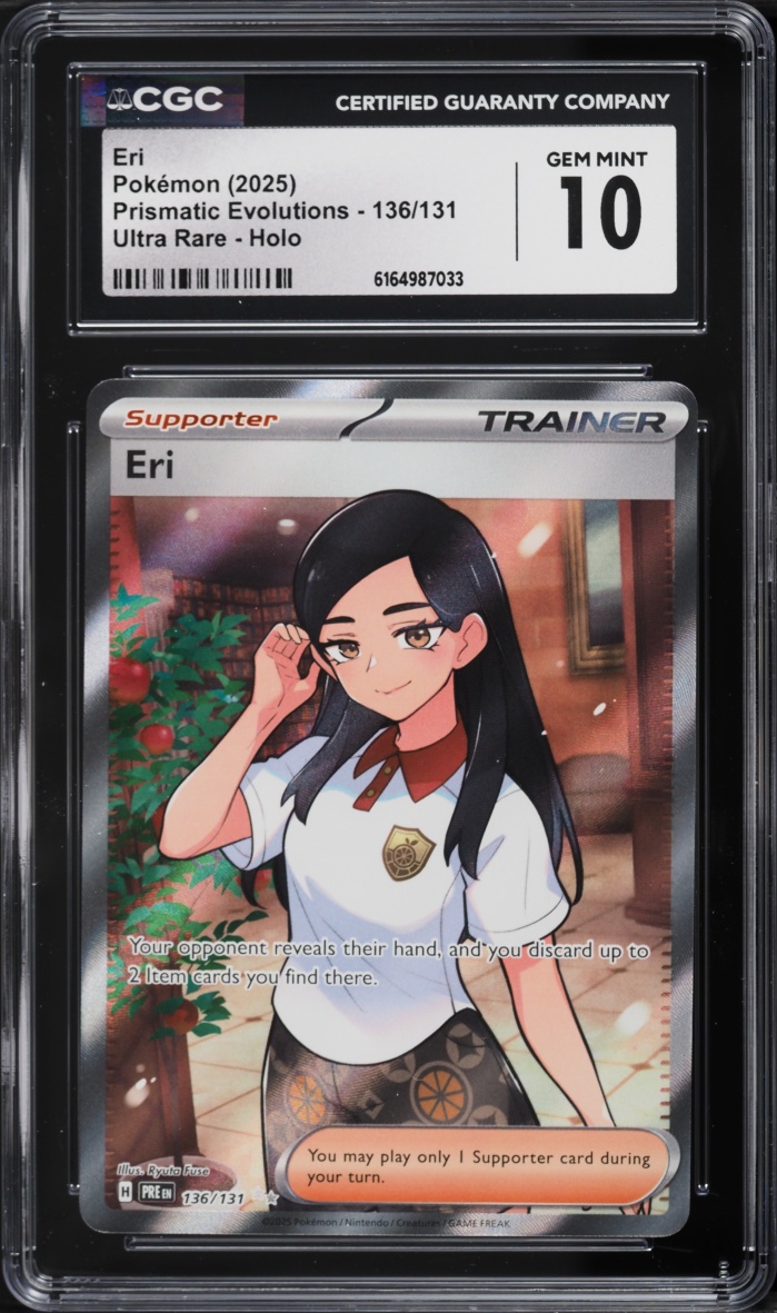 2025 Pokemon Scarlet & Violet Prismatic Evolutions Full Art Eri #136 CGC 10 GEM MINT