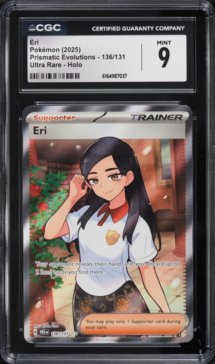 2025 Pokemon Scarlet & Violet Prismatic Evolutions Full Art Eri #136 CGC 9 MINT