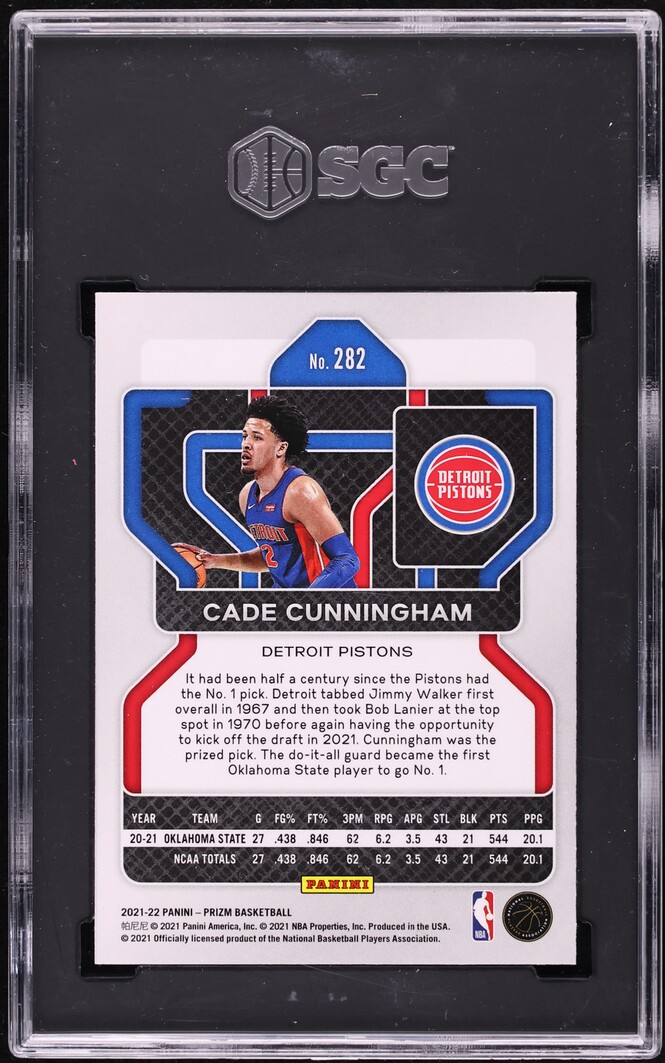 2021 Panini Prizm Cade Cunningham ROOKIE #282 SGC 10 GEM MINT