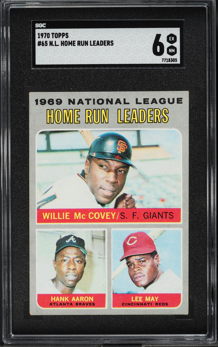 1970 Topps Willie McCovey Hank Aaron Lee May NL HR LDRS #65 SGC 6 EXMT