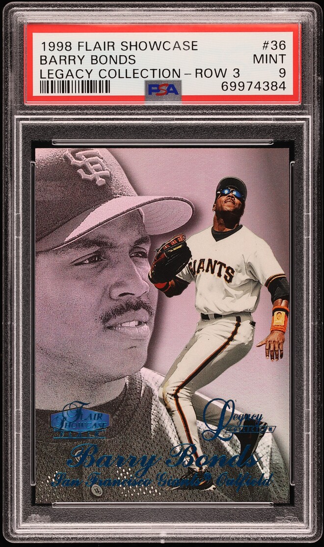 1998 Flair Showcase Legacy Collection Row 3 Barry Bonds /100 #36 PSA 9 MINT