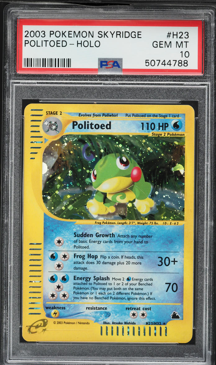 2003 Pokemon Skyridge Holo Politoed #H23 PSA 10 GEM MINT