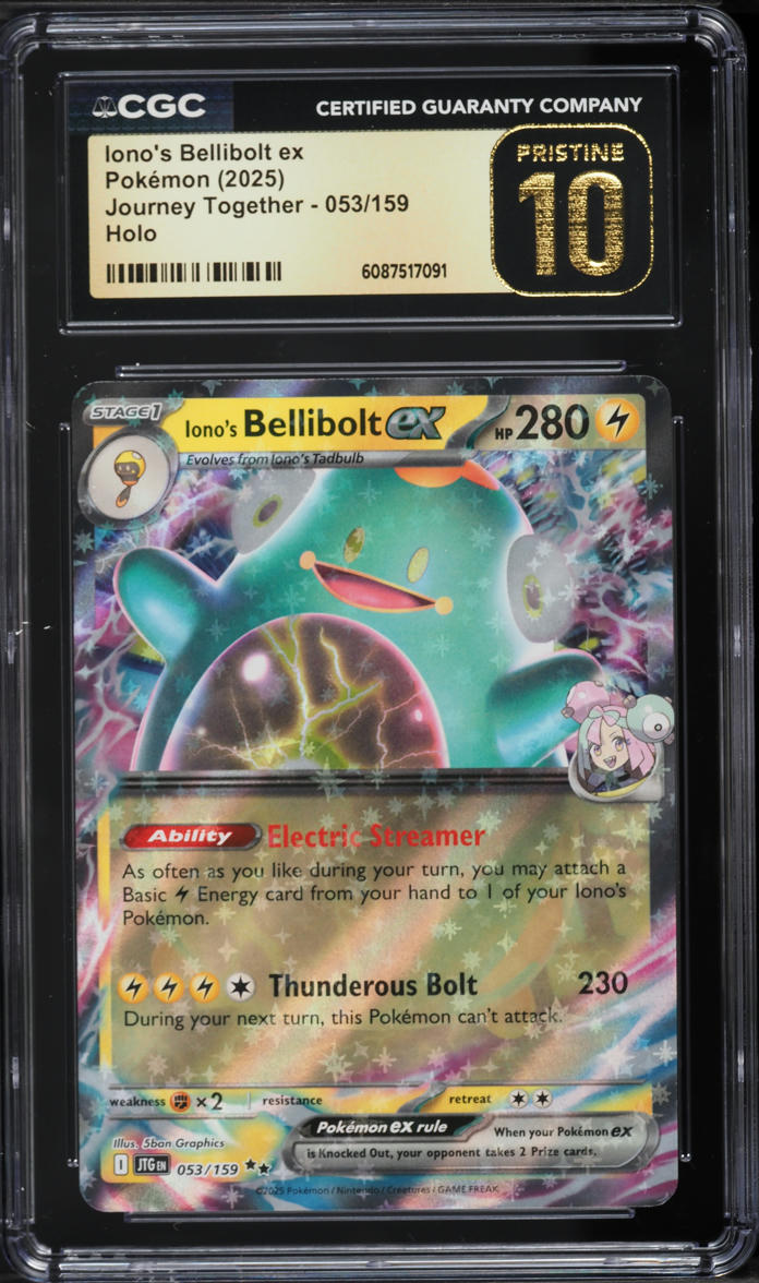 2025 Pokemon Scarlet & Violet Journey Together Holo Iono's Bellibolt ex #53 CGC 10 PRISTINE