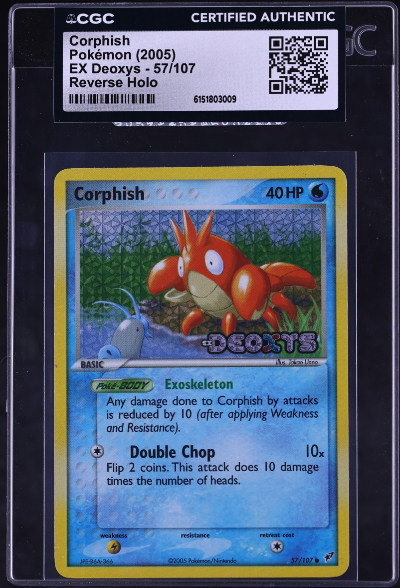 2005 Pokemon EX Deoxys Reverse Holo Corphish #57 CGC AUTH