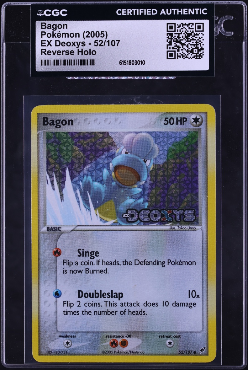 2005 Pokemon EX Deoxys Reverse Holo Bagon #52 CGC AUTH