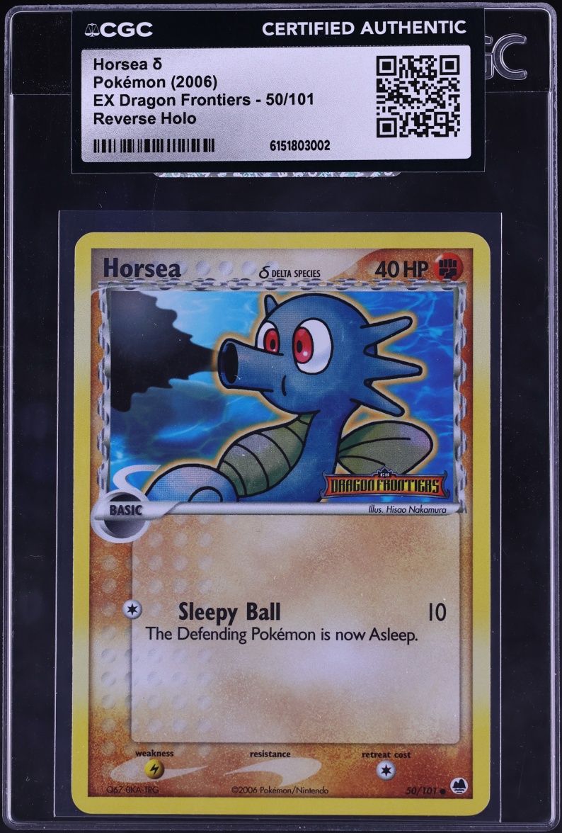 2006 Pokemon EX Dragon Frontiers Reverse Holo Horsea #50 CGC AUTH