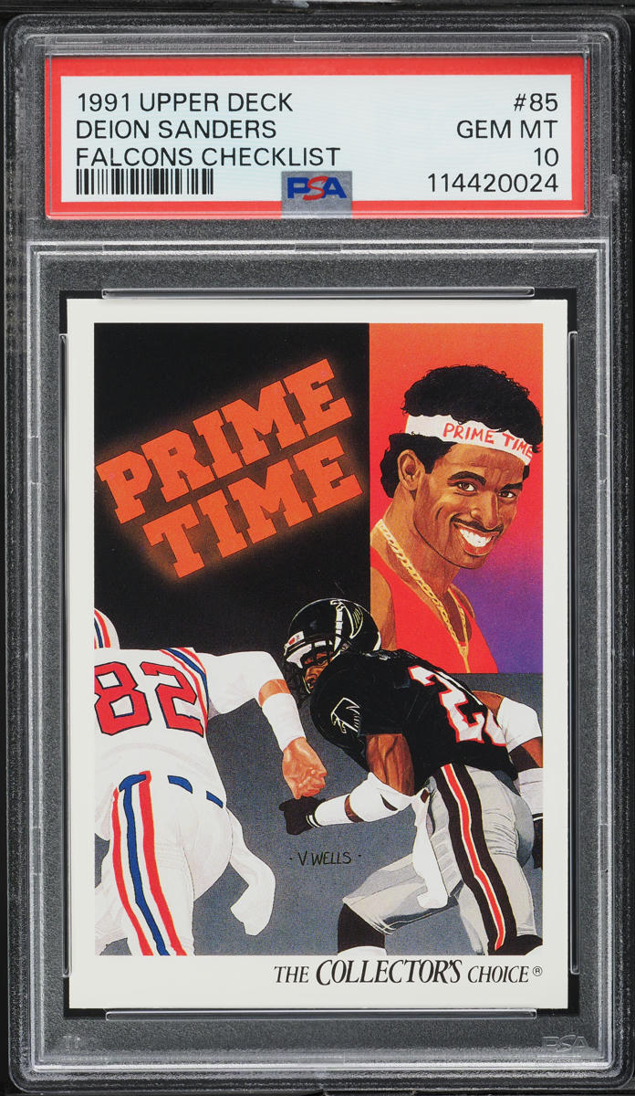 1991 Upper Deck Falcons Checklist Deion Sanders #85 PSA 10 GEM MINT