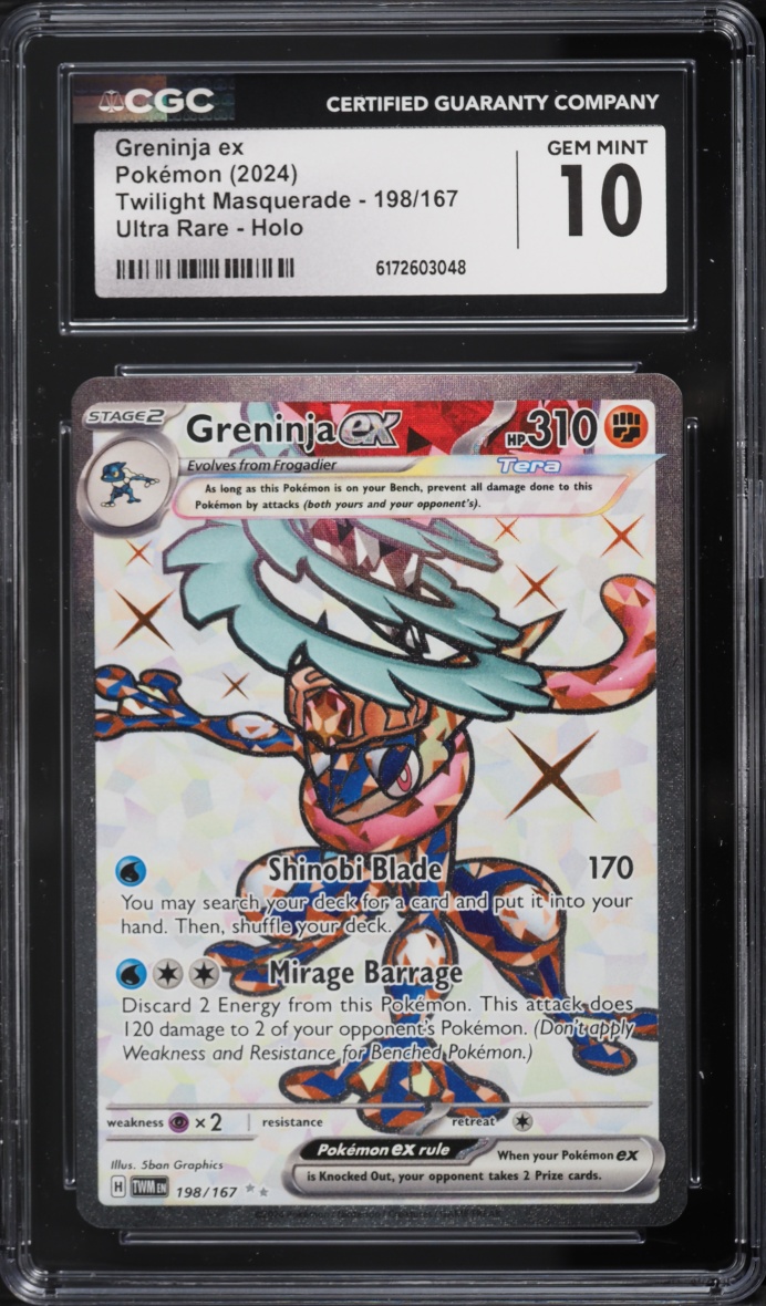 2024 Pokemon Scarlet & Violet Twilight Masquerade Full Art Greninja EX #198 CGC 10 GEM MINT