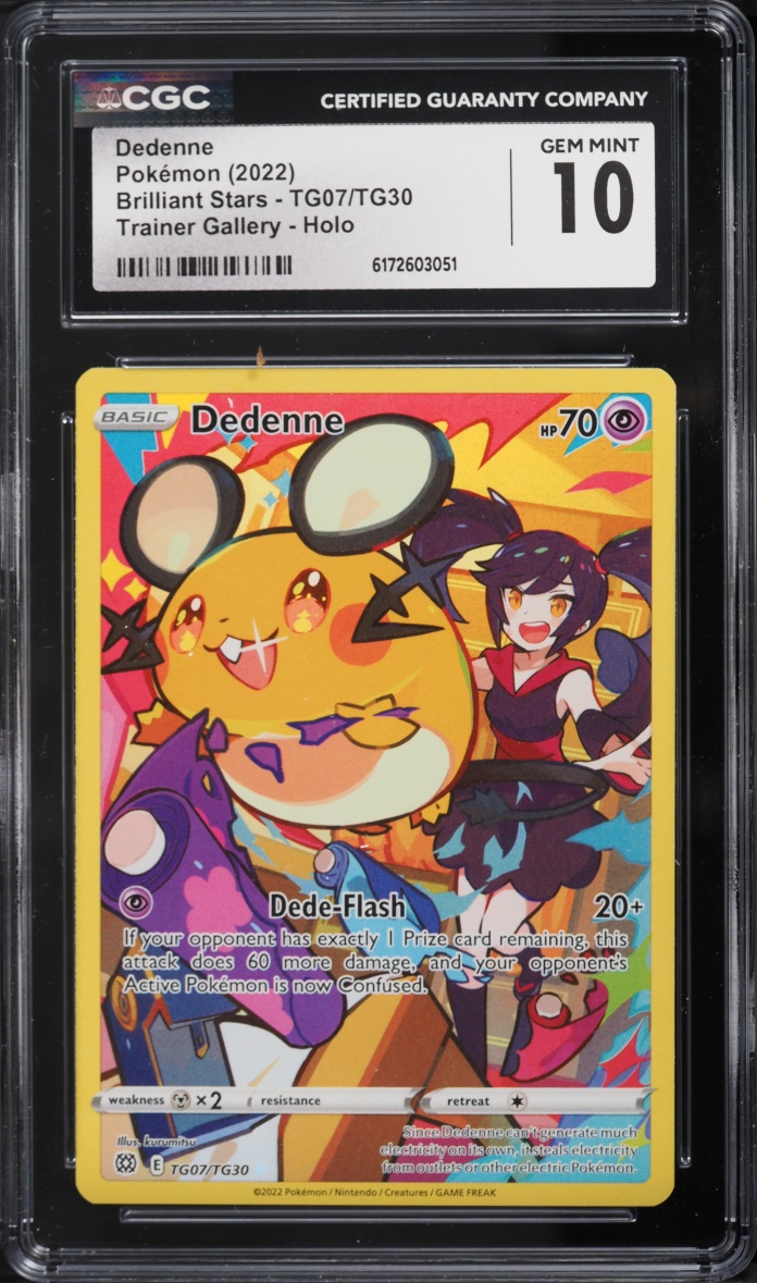 2022 Pokemon Sword & Shield Brilliant Stars Trainer Gallery CHR Dedenne #TG07 CGC 10 GEM MINT