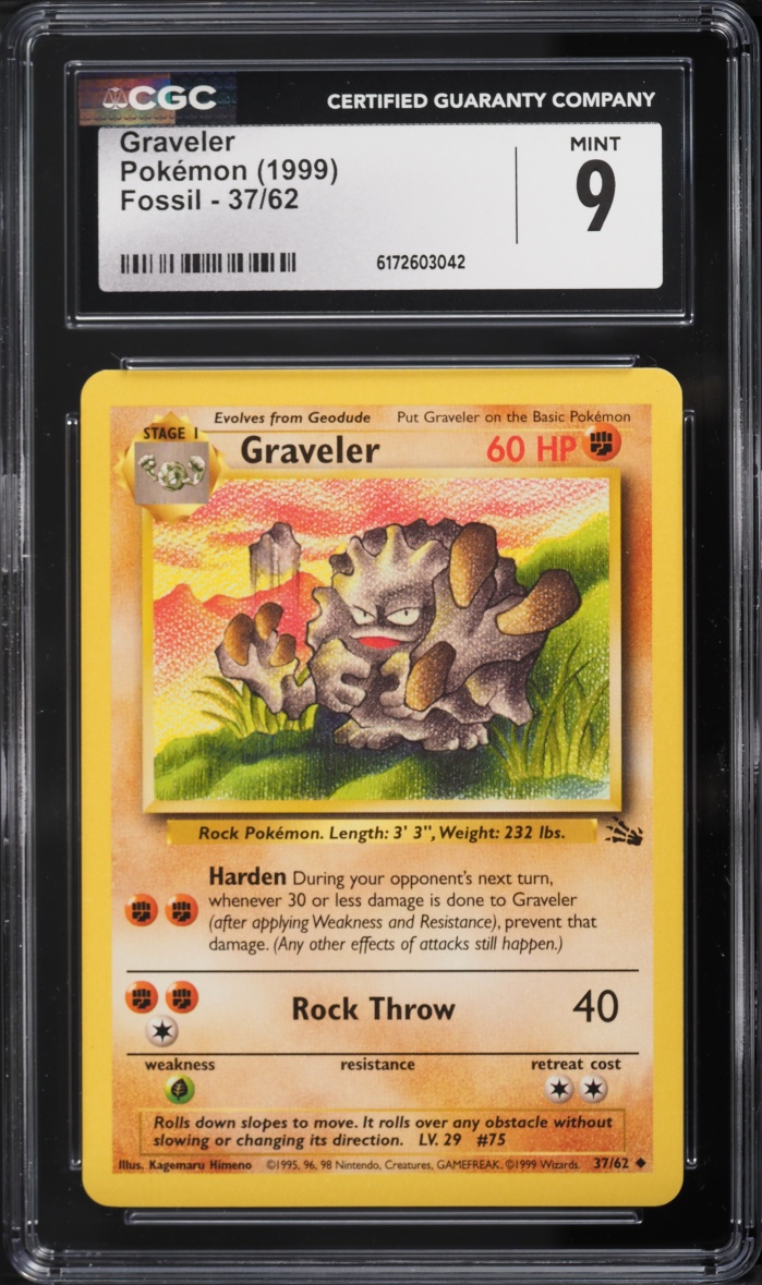 1999 Pokemon Fossil Graveler #37 CGC 9 MINT